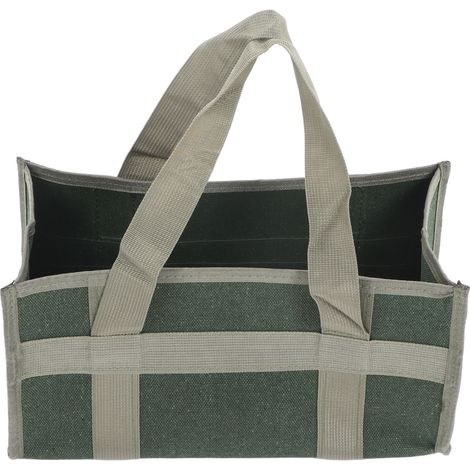Werkzeugtasche mit großer Öffnung, olivgrünes Canvas, großes Fassungsvermögen, wasser- und abriebfest, für Elektriker, 35 x 17 x 17 cm / 13,8 x 6,7 x 6,7 Zoll (1/5)