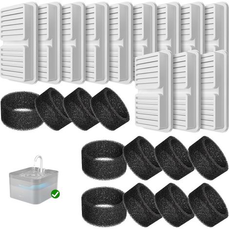 Balimo Filter für Katzenbrunnen, 12 Stück Filter + 12 Stück Schaumstofffilter für Trinkbrunnen für Katze (1/5)