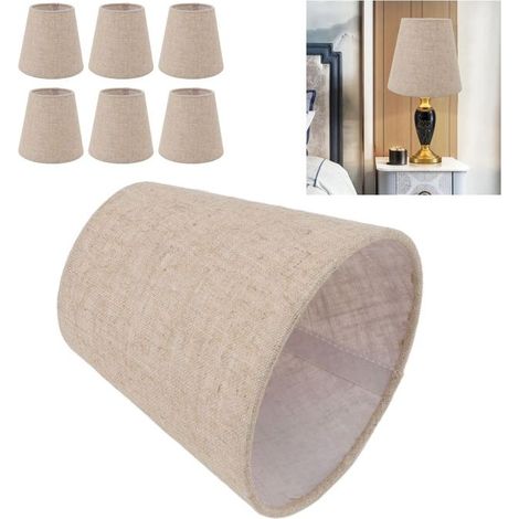 BelleRise - 6pcs abat-jour petit tambour – Lin A4 – Lumière douce sans éblouissement – pour lampe sur pied, table, suspension– Ø14 cm (1/5)