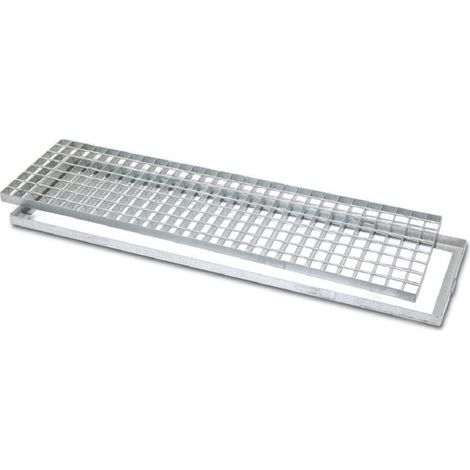 Griglia rettangolare pedonabile con telaio in acciaio zincato -15 x 100 cm
