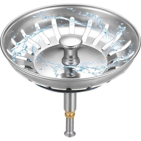 Filtre à Évier de Cuisine Ø 79mm, 1 Filtre Bouchon Evier Cuisine avec Hauteur Réglable, Bouchon Evier Cuisine en Acier Inoxydable 304, Bonde Evier (1/5)
