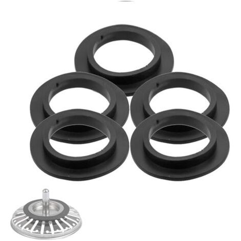 Lot de 5 joints d'étanchéité pour bonde de baignoire, lavabo, lavabo de salle de bain, joint à lèvre, joint en caoutchouc pour filtre à panier (1/4)