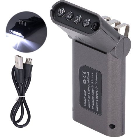 Lampe Frontale LED à Clip Rotatif pour Chapeau - Randonnée, Pêche, Camping, Course (1/5)