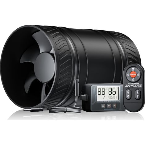 Ventilateur Extracteur d'Air Hygroréglable et Thermoréglable, Timer, Ventilation Automatique, 6 Vitesses, Silencieux, Protection Surchauffe, Pour Salle de Bain, Cuisine, Cave, Garage, Serre (1/5)