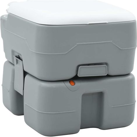 Camping-Toilette Grau und Weiß 41,5 x 36,5 x 37,5 cm