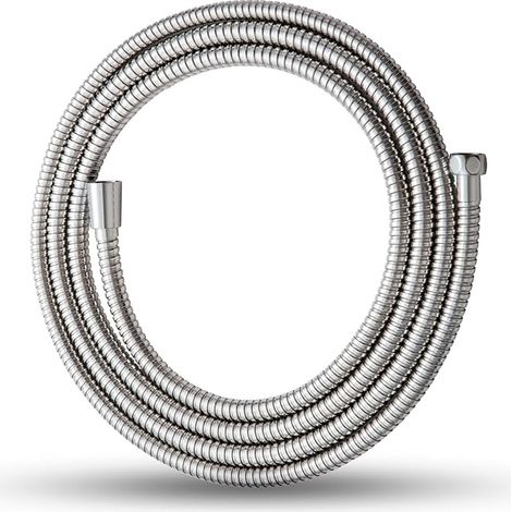 Flexible de Douche 3m, Tuyau Douche avec Protection Anti-Torsion, Flexible Douche en Acier Inoxydable, Universel G1/2", pour Robinetterie de Salle de Bains, Remplacement Tuyau de Douche, Argent