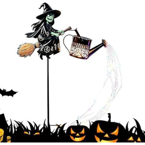 Décoration de sorcière volante colorée à énergie solaire pour Halloween (1/5)