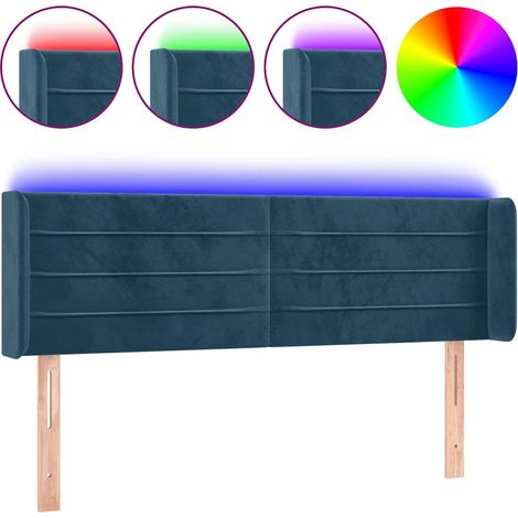 Maison Exclusive - Cabecero con LED de terciopelo azul oscuro 147 (1/5)