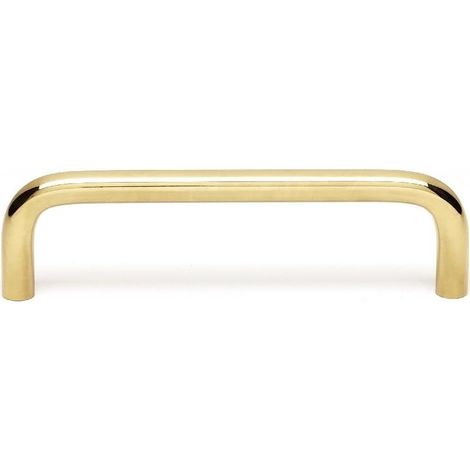 Poignée de meuble design, distance entre les trous 128 mm, pour cuisine, salle de bain, étagère, alliage d'aluminium, or, 2 pièces (1/4)