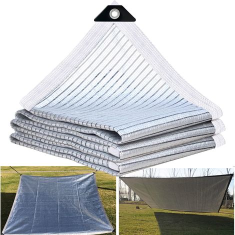 Toile d'ombrage en aluminium robuste, filet d'ombrage avec protection thermique à 75 % avec œillets et coin renforcé pour auvent, 4 m x 2 m (1/5)