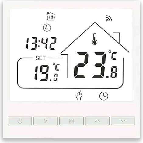 Thermostat Connecté pour Chaudière à Gaz - JINFGERNE - Programmable Intelligent, Compatible avec Alexa et Google Home, Commande Vocale, Contrôle à Distance via Application Smartphone