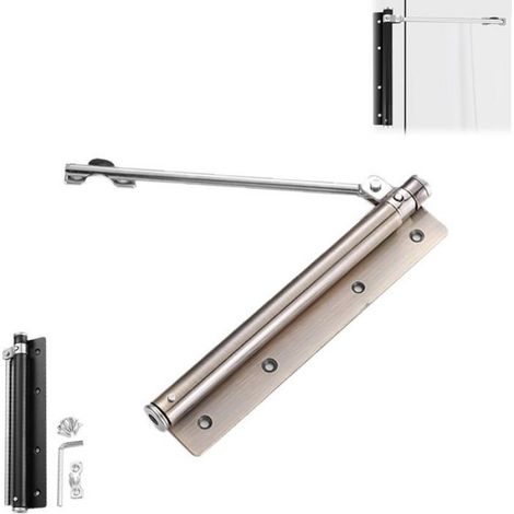 Ferme-porte Automatique Vitesse Réglable Acier Inoxydable Fixation Murale Pour Portes Intérieures Et Extérieures 1 Pièce (1/4)