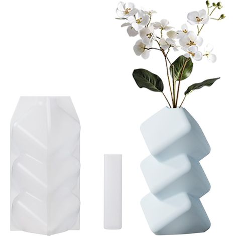 Moules de Vase en Silicone durables, moules en résine époxy pour la Fabrication de Cadeaux créatifs, Porte-pinceaux de Maquillage, Porte-stylos, Moule en Silicone à Fleurs (1/5)