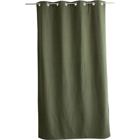 Rideau thermique FJORD 140 x 240 cm – Toile polyester – Doublure polaire noire - 140x240cm - Vert kaki (1/4)