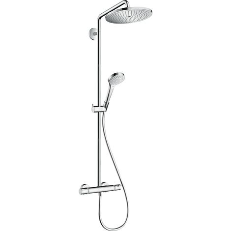Hansgrohe – Colonne de douche thermostatique Croma 280 – Douche de tête 280mm – Jet RainAir – Bras pivotant 400mm – 26790000