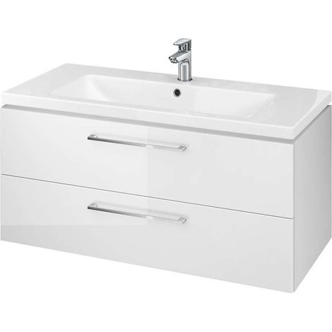 Cersanit Lara - Waschtisch mit Unterschrank, 46x99x45 cm, 2 Schubladen, weiß S801-191-DSM