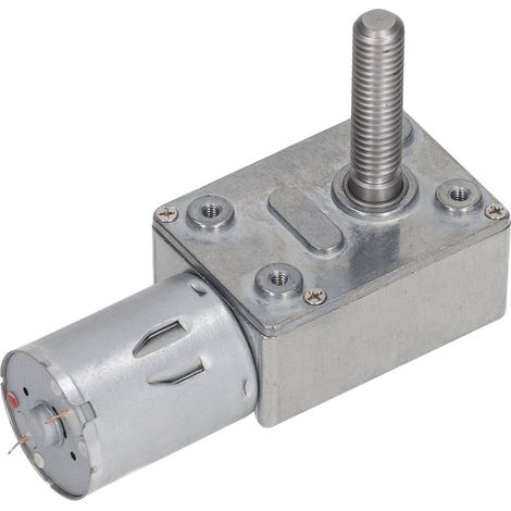 Moteur à engrenages à vis sans fin CC 10 tr/min M8x33 mm, haute précision de transmission, boîtier en laiton et aluminium, réducteur de vitesse 24 V (1/5)