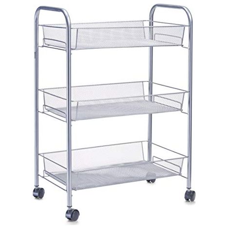 Zeller Carrello da bagno moderno grigio 43,5x26x62,5 cm (1/4)