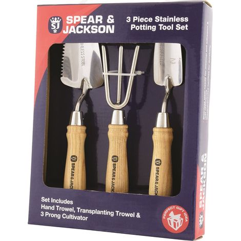 Spear & Jackson POTTING3PS Set di attrezzi per invasatura in acciaio inossidabile da 3 pezzi (1/5)