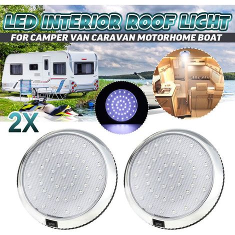 Éclairage intérieur de camping-car 12 V LED - Interrupteur marche/arrêt pour camping-car, caravane, camping-car, bateau, blanc froid, surface chromée (1/5)