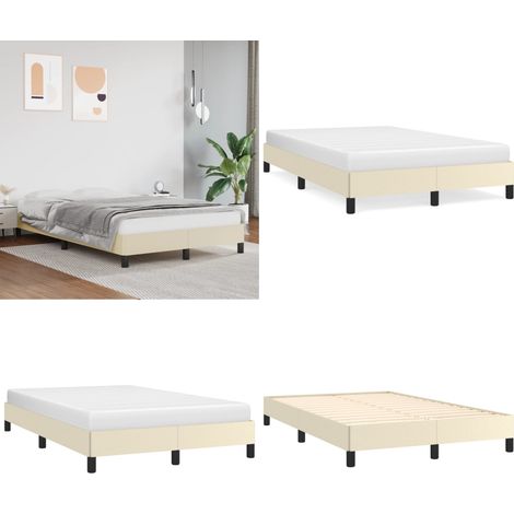 vidaXL Cadre de lit Crème 120x200 cm Similicuir (1/5)