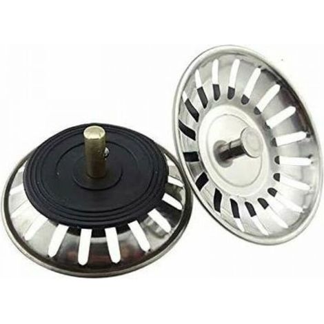2PCS Bonde à panier universelle 8 cm Filtre à Évier de Cuisine en Acier Inoxydable Filtre Bouchon d'Évier à Double Couche Égouttoir Dévier pour Cuisine et Salle de Bain (1/5)