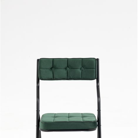 Set de 2 sillas plegables acolchadas de acero verde (1/5)