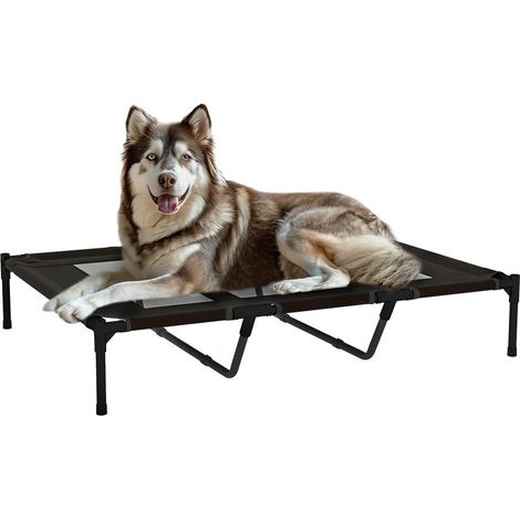 Confort Frais et Aéré Lit de Camp pour Chien Surélevé 122x92x23 cm Charge 50 kg pour Intérieur et Extérieur (1/5)