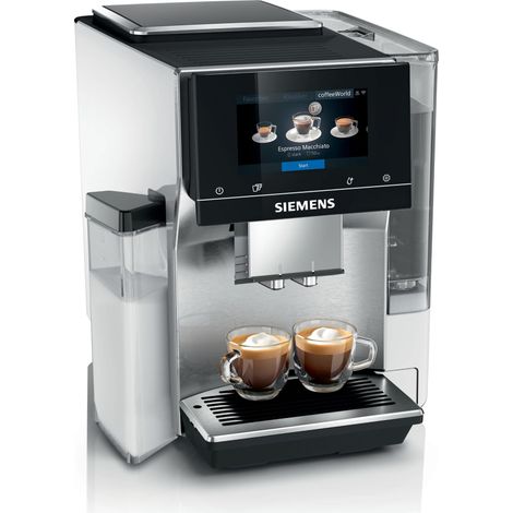 SIEMENS, macchina da caffè a grano tutto automatico, EQ700, schermo iSelect,coffeeeWorld,Cold Brew,Slow Brew,Latte Bricker, Home Connect, Acciaio inossidabile,Bianco,TQ715R03 integral (1/5)