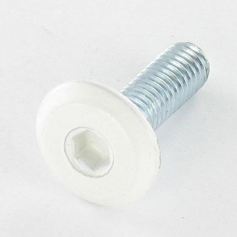 Vis Express – Vis à métaux M6x20 tête plate – Acier zingué RAL9010 blanc pur – Filetage métrique pas standard – 1 pièce - pur-1