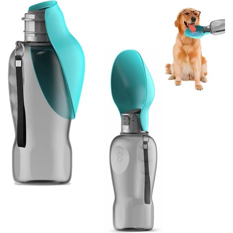 Dog Water Bottle, 800ml Leak-Proof Portable Water Bottle with Built-in Bowl, BPA Free Material for Walking, Hiking, Camping, Travel, Convenient for Travel (1/5)