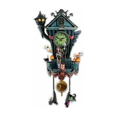 Horloge Murale Coucou - Décoration Murale Halloween - Figurine Résine Fantaisie - Pour Salon Bureau Cuisine - 1 Pièce