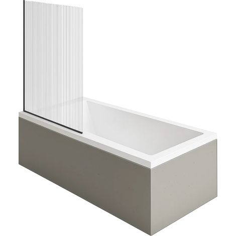 Bañera derecha 170 x 75 cm DURAVIT Starck + Mampara de bañera AURYS Raywall, negro mate