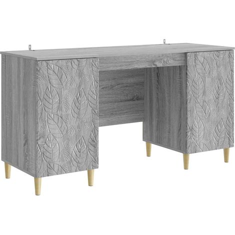 Schreibtisch Grau Sonoma Holzwerkstoff 142,5 x 50 x 75 cm vidaXL