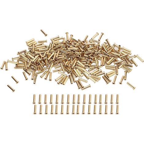 500 rivets creux décoratifs en laiton, trou traversant, excellente résistance à la corrosion, œillet en cuivre. (1/4)