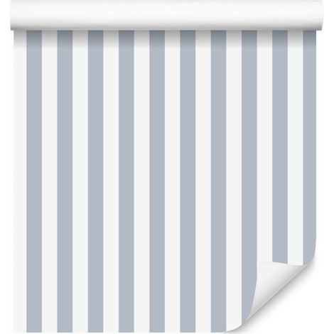 Hellgrau-weiß gestreifte Tapete für Wohn- und Schlafzimmer, 50 x 1000 cm (1/5)