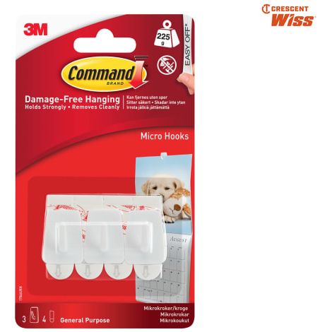 White Micro Hooks (Pack 3) - COM17066 (1/2)