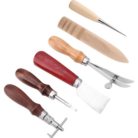 Kit de 6 outils pour le travail du cuir : couteau à rainurer, outil de bricolage.