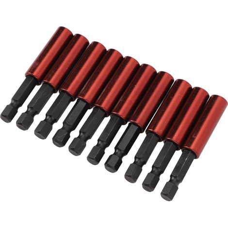 Ensemble 10 embouts tournevis longs magnétiques porte-embouts douilles 1/4 pouce hexagonale rallonge 60mm (1/5)