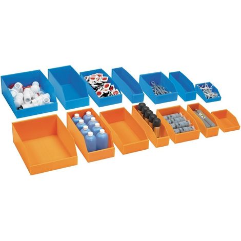 KKE – Bac de rangement plastique alvéolaire bleu 2L – Colis de 25 bacs – Résistant aux liquides et variations de température – Dimensions 280x90x105mm