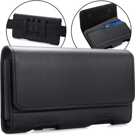 Ceinture Étui, 13 13 Pro 12 11 Clip Ceinture Housse Étui Ceinture Universel Cuir de Protection Porte-Cartes en Holster Clip Coque pour S22 S23, S21 S20 S8 S9 (1/5)