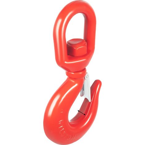 Crochet pivotant, capacité de charge de 5 tonnes, fonctionnalité pivotante à 360°, Rouge (1/2)