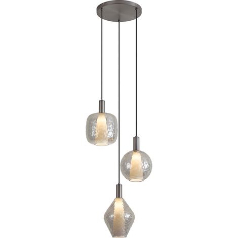 QAZQA Design Pendant Lamp Gun Metal 3-Light - Ard (1/5)