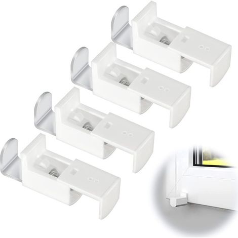 Lot de 4 supports de serrage pour store plissé - Accessoires de réglage : 20 mm - Pour store double et store plissé - Blanc