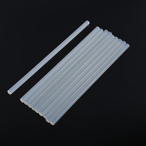 Lot de 10 bâtons de colle transparents 7mm/11mm pour pistolet à colle électrique, DIY, 20cm (7mm) (1/5)