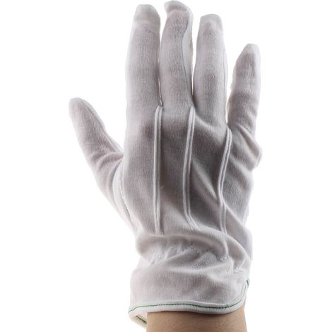 Gants de manutention RS PRO taille 9, L, Manutention générale, 24 gants, Blanc ( Prix pour Sachet de 12 )