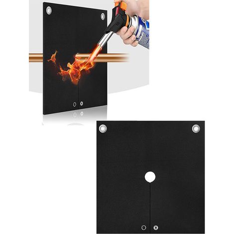 (2 articles) Couverture de soudage ignifugée, feutre de carbone ignifugé, coussin isolant thermique, protection de soudage avec trou pour tuyau (1/5)