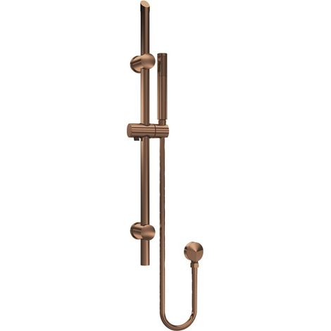 Nuie Round Slider Rail Shower Kit with Outlet Elbow - Brushed Bronze (1/2)