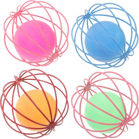 4 Pieces Pong-Shaped Toy Balls in Random Colors, Stimulating for Indoor Use (Random Color) (1/5)