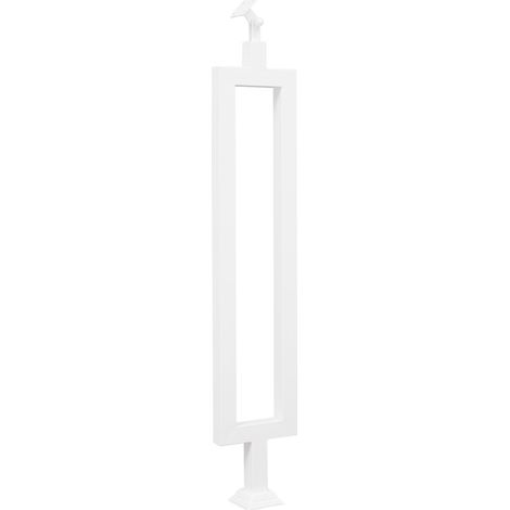 Balustrade en acier inoxydable de 85 cm, main courante antidérapante pour escalier, main courante pour escalier à colonnes, rectangulaire, adaptée aux villas, intérieurs, balcons, blanc (1/5)